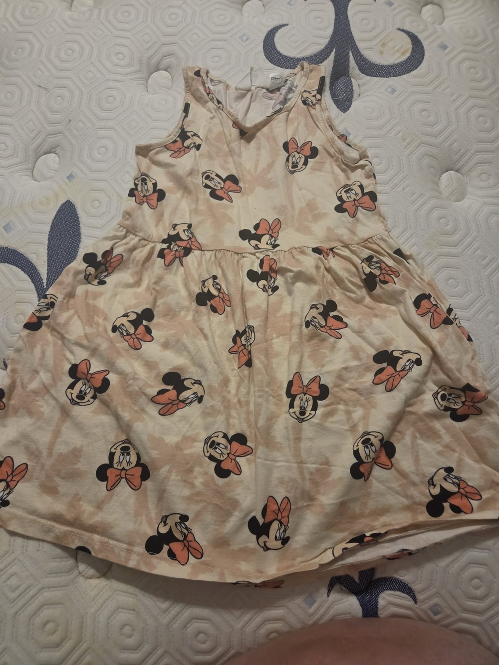 H&M Peach Minnie Mouse Bow Print Sleeveless Dress